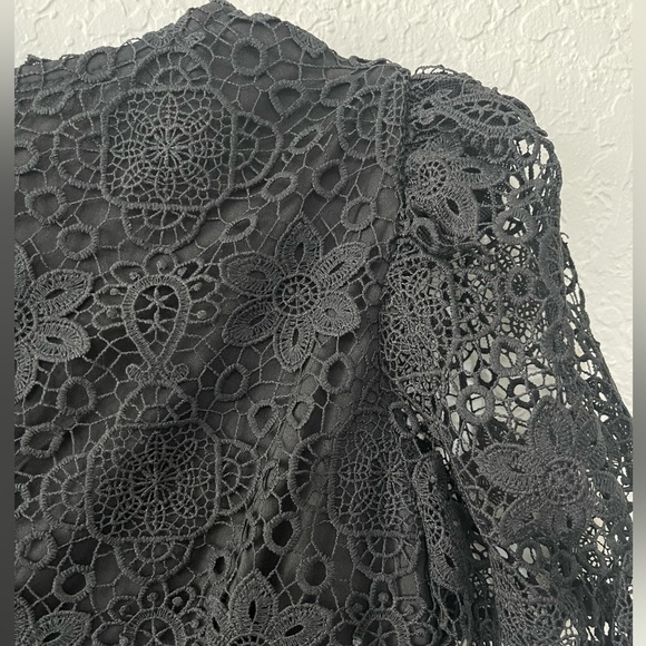 Aqua Lace Puff Sleeve Dress - M - Picture 8 of 8